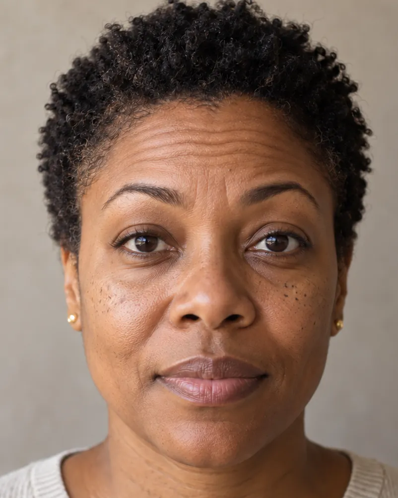 Illustration: raised brows, deep lines across the forehead